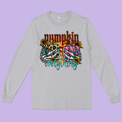 Pumpkin Everything Long Sleeve Tee Designed By Cowhidedigitalart