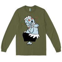 Army Green The Jetsons funny robot cartoon Long Sleeve Tee - artisFamous