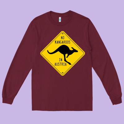 No Kangaroos In Austria Long Sleeve Tee Designed By Artisfamous