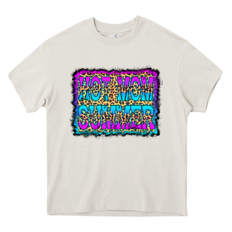 Hot Mom Summer Leopard Heavy Core Tee by CowCowDesign | Teevron