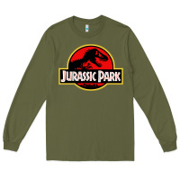 Army Green jurassicc park cartoon Long Sleeve Tee - artisFamous