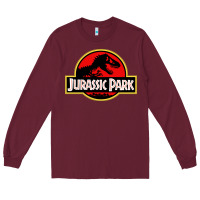 Burgundy jurassicc park cartoon Long Sleeve Tee - artisFamous