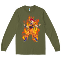 Army Green goku super sayan Long Sleeve Tee - artisFamous