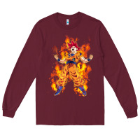 Burgundy goku super sayan Long Sleeve Tee - artisFamous