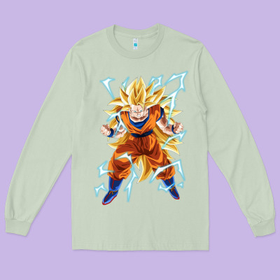 Super Saiyan Long Sleeve Tee Designed By Artisfamous