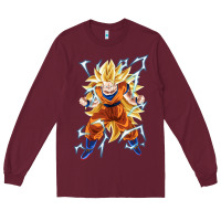 Burgundy super saiyan Long Sleeve Tee - artisFamous