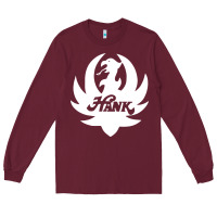Burgundy white and black hank art Long Sleeve Tee - artisFamous