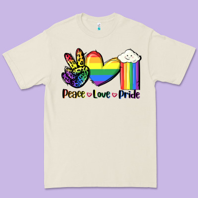 Peace Love Pride Premium Tee Designed By Fadigitalartstudio