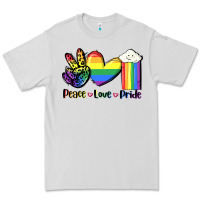 Dove Grey Peace love Pride Premium Tee - FaDigitalArtStudio