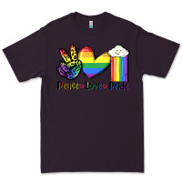 Plum Peace love Pride Premium Tee - FaDigitalArtStudio