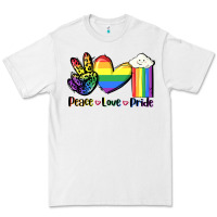 White Peace love Pride Premium Tee - FaDigitalArtStudio