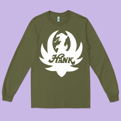 White And Black Hank Art Long Sleeve Tee Designed By Artisfamous