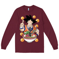 Burgundy Saiyan Ramen Long Sleeve Tee - artisFamous