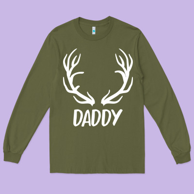 Daddy Deer Long Sleeve Tee Designed By Artisfamous