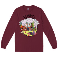 Burgundy wavves Long Sleeve Tee - artisFamous