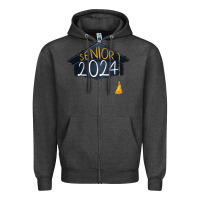 Charcoal Heather senior 2024 graduation Zipper Hoodie - RanaPortraitStore
