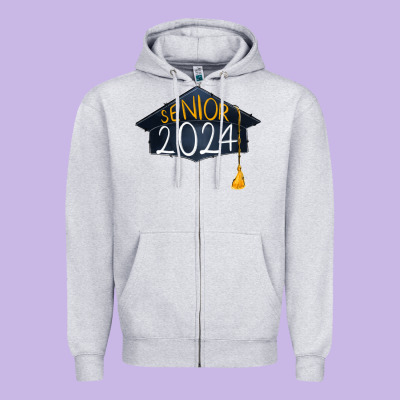 Senior 2024 Graduation Zipper Hoodie Designed By Ranaportraitstore