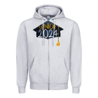Heather Grey senior 2024 graduation Zipper Hoodie - RanaPortraitStore