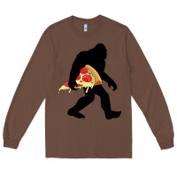Chestnut bigfoot carrying pizza Long Sleeve Tee - artisFamous