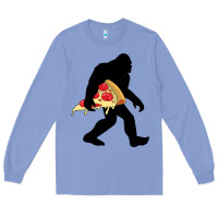 Colony Blue bigfoot carrying pizza Long Sleeve Tee - artisFamous