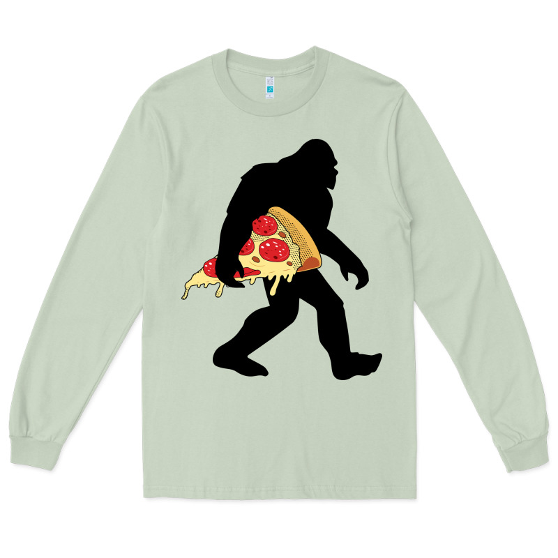 Bigfoot Carrying Pizza Long Sleeve Tee by artisFamous | Teevron
