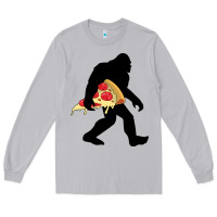 Moon Dust bigfoot carrying pizza Long Sleeve Tee - artisFamous