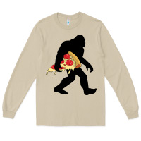 Mushroom bigfoot carrying pizza Long Sleeve Tee - artisFamous