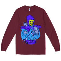 Burgundy skeletor's cat premium scoop csic las Long Sleeve Tee - artisFamous