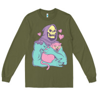 Army Green skeletor's cat premium scoop classic Long Sleeve Tee - artisFamous