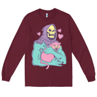 Burgundy skeletor's cat premium scoop classic Long Sleeve Tee - artisFamous