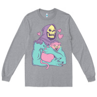 Heather Grey skeletor's cat premium scoop classic Long Sleeve Tee - artisFamous