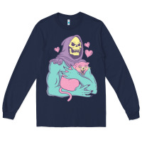 Navy skeletor's cat premium scoop classic Long Sleeve Tee - artisFamous