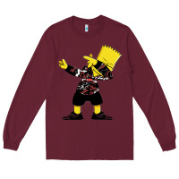 Burgundy dabbing bart Long Sleeve Tee - artisFamous