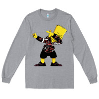 Heather Grey dabbing bart Long Sleeve Tee - artisFamous