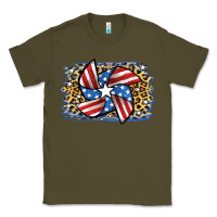 Army Green 4th of July Pinwheel Classic Tee - Jasminsmagicworld
