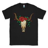 Black bull skull with roses Classic Tee - Artiststas