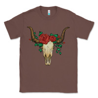 Chestnut bull skull with roses Classic Tee - Artiststas