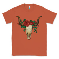 Copper bull skull with roses Classic Tee - Artiststas