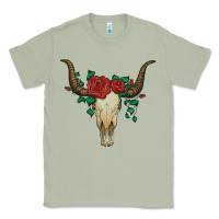Matcha bull skull with roses Classic Tee - Artiststas