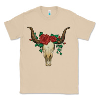 Mushroom bull skull with roses Classic Tee - Artiststas