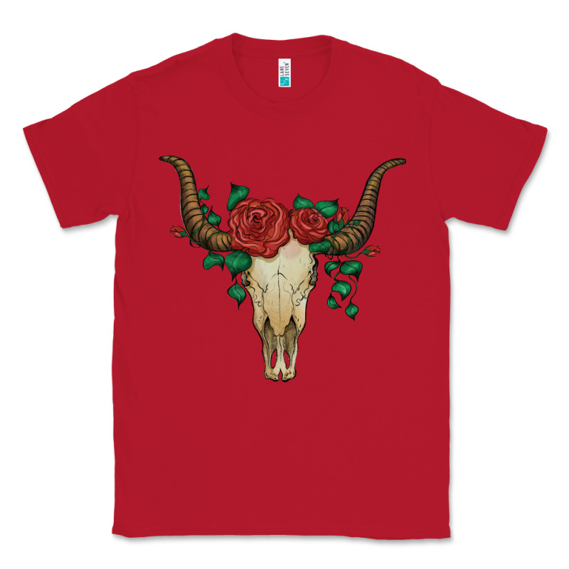 Bull Skull With Roses Classic Tee by Artiststas | Teevron