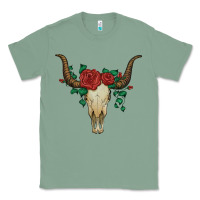 Sage bull skull with roses Classic Tee - Artiststas