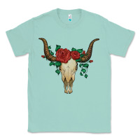 Seafoam bull skull with roses Classic Tee - Artiststas