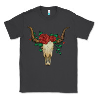 Smoke bull skull with roses Classic Tee - Artiststas