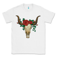 White bull skull with roses Classic Tee - Artiststas