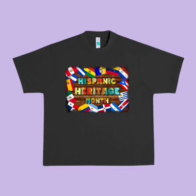 Hispanic Heritage Flags Urban Heavy Tee Designed By Bundleandbundleshop