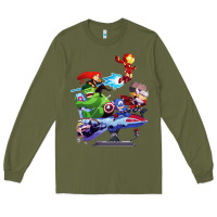 Army Green superheroes Long Sleeve Tee - artisFamous