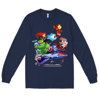 Navy superheroes Long Sleeve Tee - artisFamous