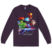 Plum superheroes Long Sleeve Tee - artisFamous