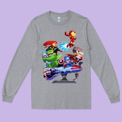 Superheroes Long Sleeve Tee Designed By Artisfamous